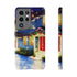 Festive Christmas Decorations on a Row of Townhomes - Impact Resistant Phone Case Samsung Galaxy S21 Ultra Matte